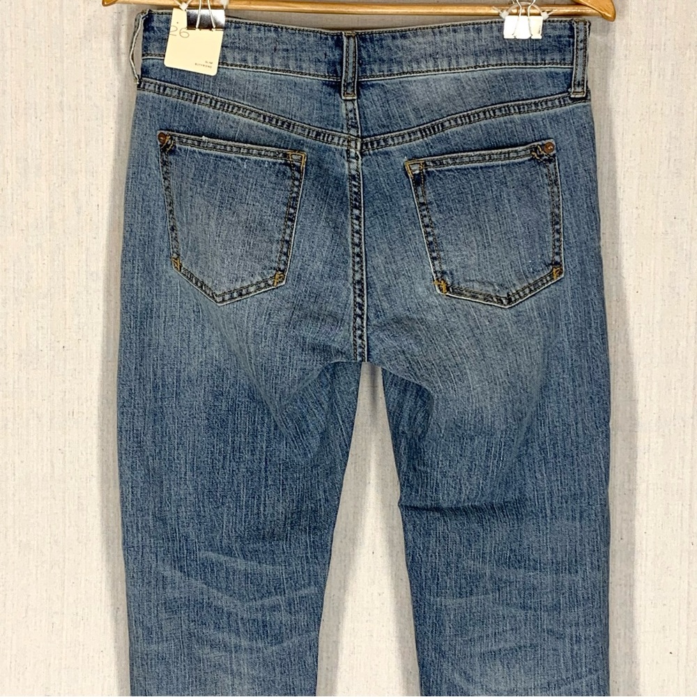 Pilcro~Anthropolgie~NWT~Womens Slim Boyfriend Medium Wash Distressed Jeans~Sz 26 - Picture 8 of 15